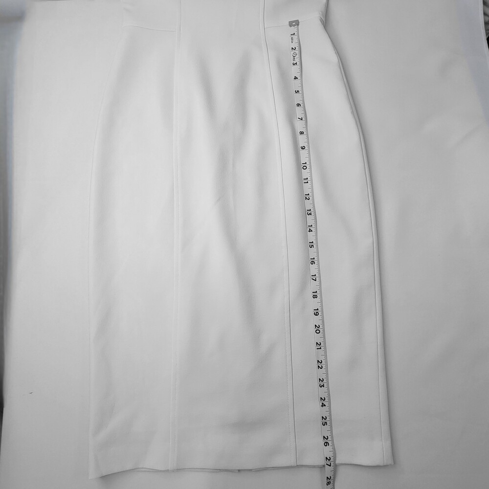 Maggie London Illusion Yoke Crepe cocktail dress cream size 4 - Picture 6 of 6